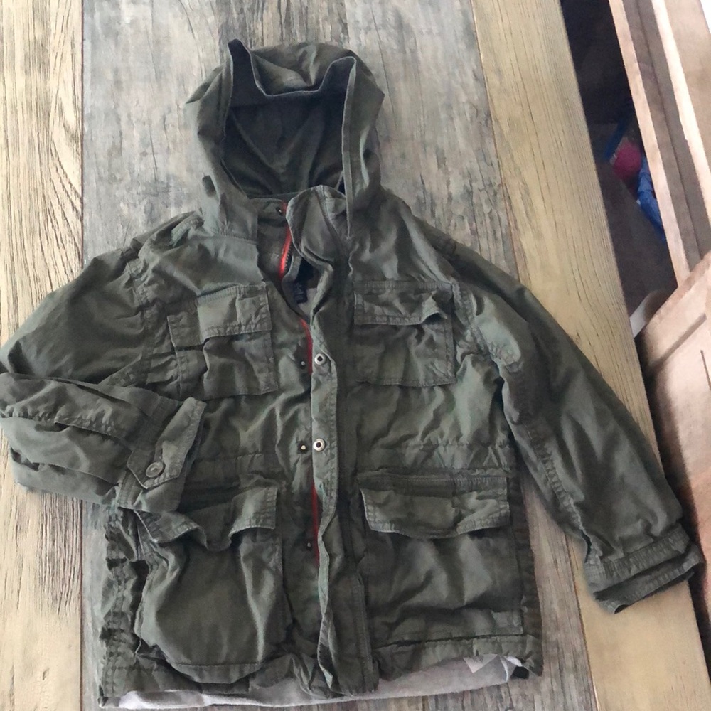 Boys Olive Green Army Jacket